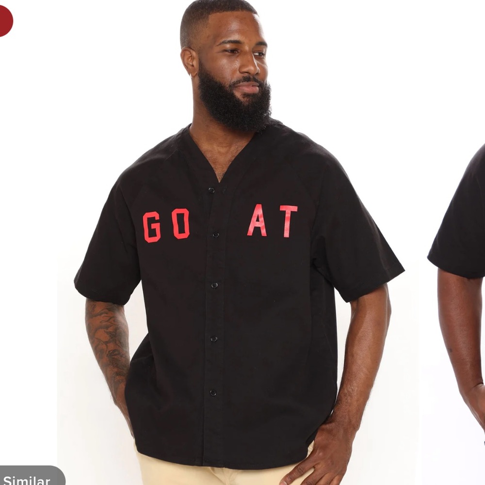 FashionNova GOAT Baseball Jersey - Black XL